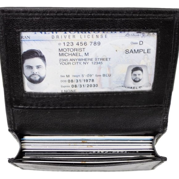 Genuine Leather Men's Card Case, Card Holder with RFID Blocking - Picture 4 of 10